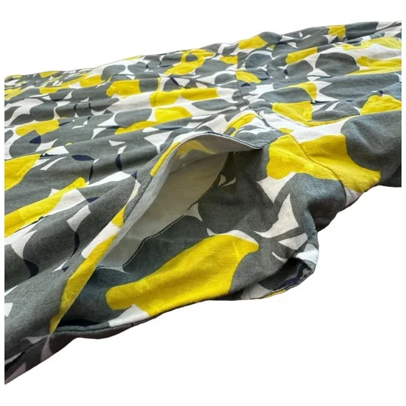 Boden Jade Fit & Flare Linen Cotton Dress Lemon Print Lined V-neck Women Size 4L - Picture 11 of 16